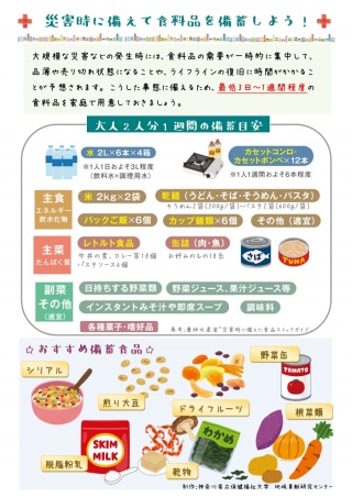 【災害時の食料品備蓄】※クリックして拡大