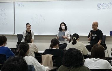 3人の座談会(左から郡司先生、川名、有元先生)